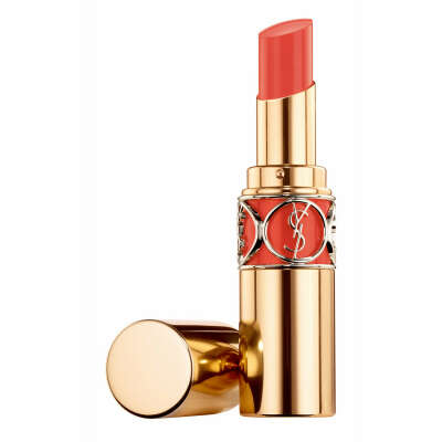 YSL Rouge Volupte Shine Lipstick #14 Corail In Touch