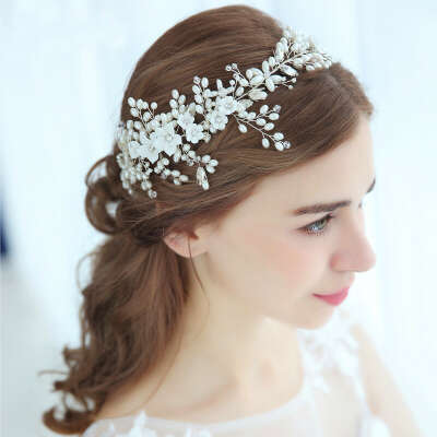 Luxury Full Pearl & Crystal Bridal Headpiece Crown