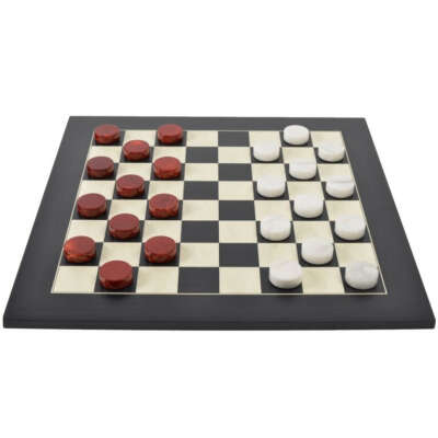 Stone Checkers Premium Red v White