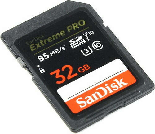 SDHC  32GB  SanDisk Class 10 Extreme Pro V30 UHS-I U3 (95 Mb/s) (SDSDXXG-032G-GN4IN)