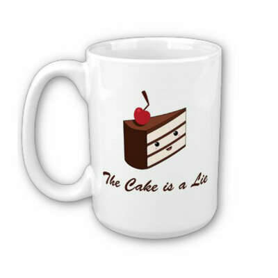 Portal 2 Game The Cake Is A Lie Kawaii Style Mug / Cup 11oz Game/Geek Free Post