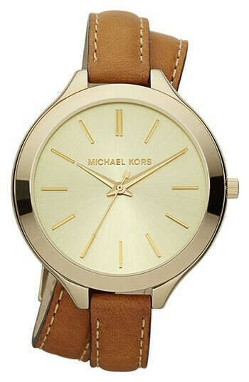 Michael Kors Double Wrap Leather Strap Watch | Nordstrom