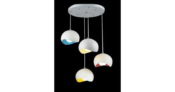 Colourful Shades Cluster Pendant Light with LED Bulbs