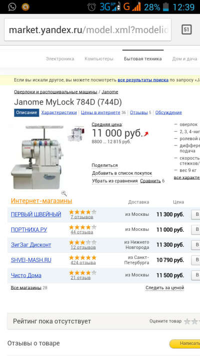 оверлок Janome MyLock784D