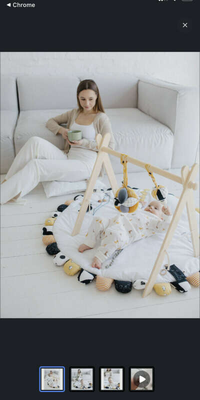 Детский развивающий коврик с деревянным тренажером / монтессори игрушки / для малыша