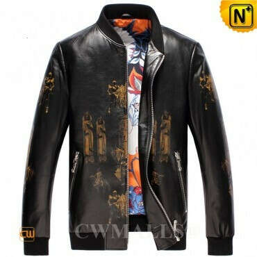CWMALLS® Designer Printed Leather Jacket CW806059