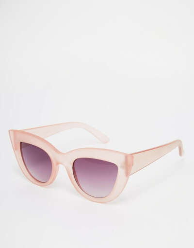 Матовые розовые солнцезащитные очки "кошачий глаз"