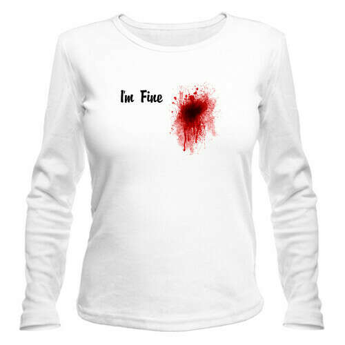 Женская футболка с длинным рукавом Кровавое пятно на сердце
