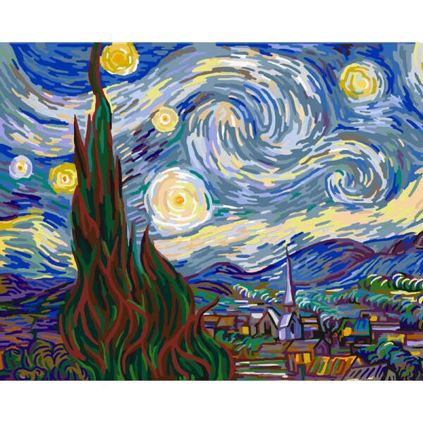 Starry Night - GeekoPicasso Paint-by-Number Kit - GeekoPlanet