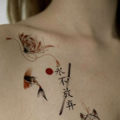 Переводные татуировки в стиле Азия