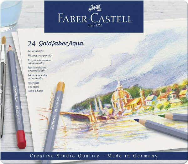 Акварельные карандаши Faber-Castell Goldfaber Aqua 24 цвета