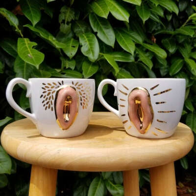 Latte Vagina cups Holy vulva mug pottery ceramic vagina h.d ceramics
