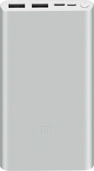 Внешний аккумулятор Xiaomi Mi Power Bank 3 Fast Charge 18W (PLM13ZM), серебристый, 10 000mAh
