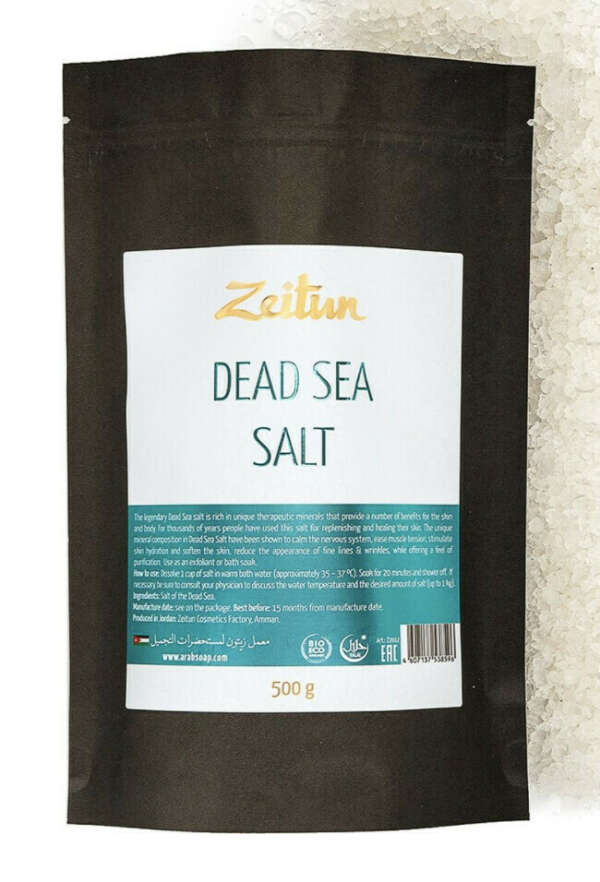 Zeitun Соль Мёртвого моря натуральная, восстанавливающая, успокаивающая с магнием, 500г