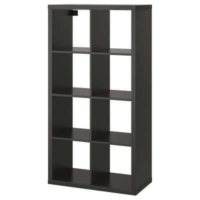 KALLAX (КАЛЛАКС) Стеллаж, черно-коричневый, 77x147 см - IKEA