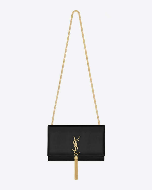 Saint Laurent Satchel Medium à Pompon Monogramme Saint Laurent En Cuir Noir - ysl.com