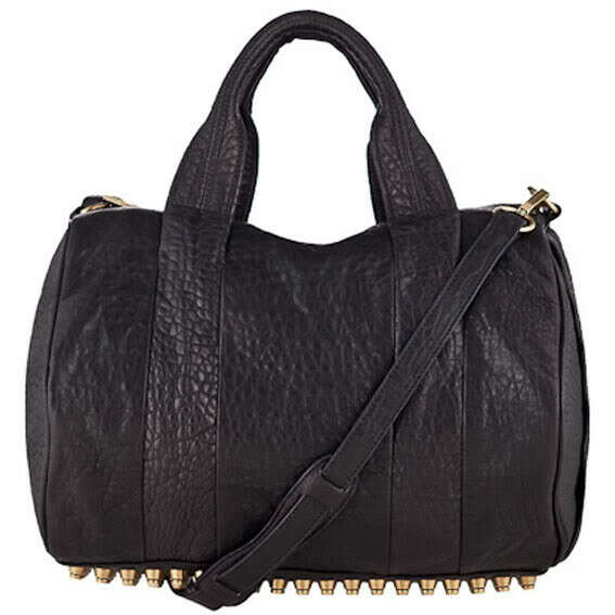 Alexander Wang Bag ROCCO IN BLACK PEBBLE WITH ANTIQUE BRASS