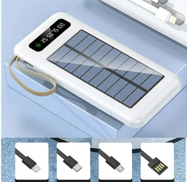 Power Bank 20000 мАч на солнечной батарее / Solar Powerbank