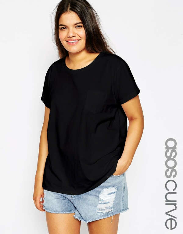 Футболка с карманом ASOS CURVE