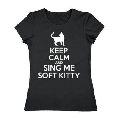 Женская футболка «Спой мне soft kitty»