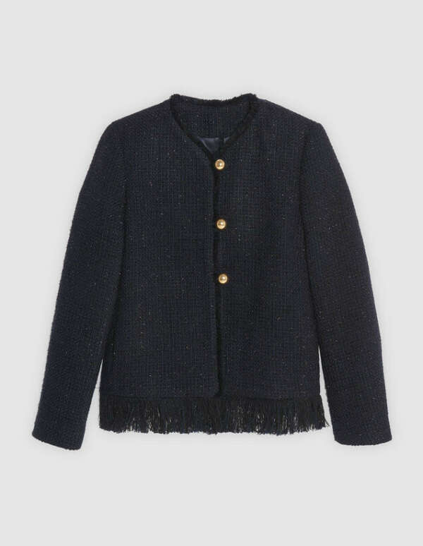 FRINGED JACKET WITH GOLD BUTTONS