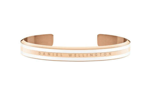 Classic Slim Bracelet Rose Gold Satin White Small