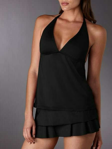 Perry Ellis Ruffle Tankini Top