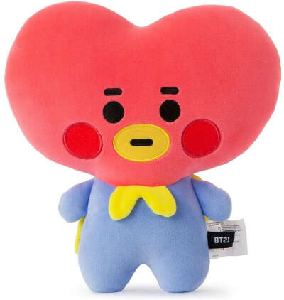 BT21 Official Merchandise by Line Friends - Baby Series TATA Character Figure Mini Flat Decorative Body Cushion Pillow, Red