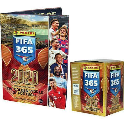 Альбом для наклеек Panini FIFA 365-2020 + Бокс с наклейками, 50 пакетиков по 5 шт