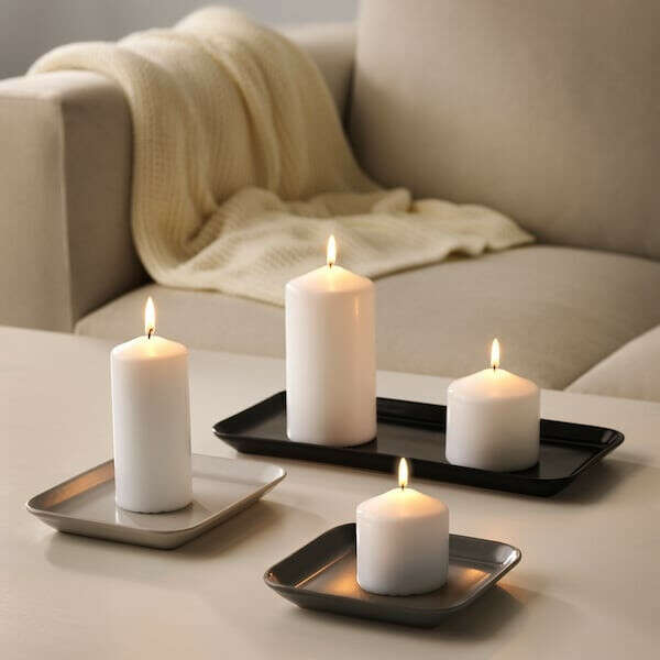 СИННЕСРО Тарелка для свечи, 3 шт. купить онлайн в интернет-магазине - IKEA