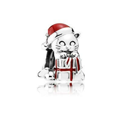 PANDORA | Christmas Kitten, Berry Red Enamel