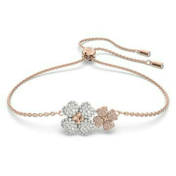 Latisha bracelet, Flower, Multicolored, Rose gold-tone plated by SWAROVSKI