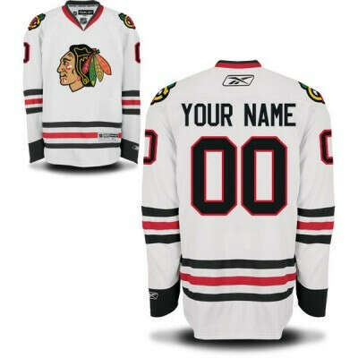 Мужской именной игровой свитер Reebok NHL Chicago Blackhawks Premier Away Custom Jersey - White