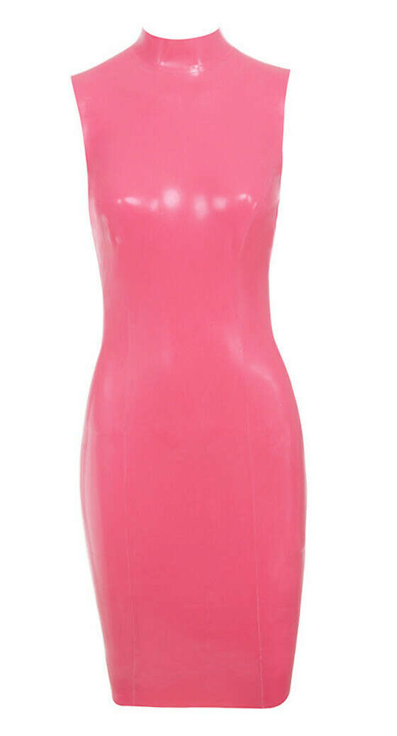 Hot pink latex dress