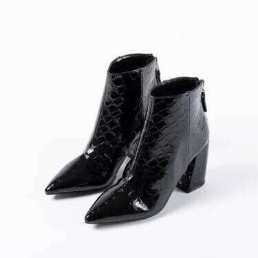BEBO Wynter Ankle Boot In Black Croc