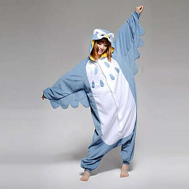 Смарт-Сова Синий флиса Kigurumi пижамы пижамы мультфильм животных Хеллоуин костюм - USD $ 33.99