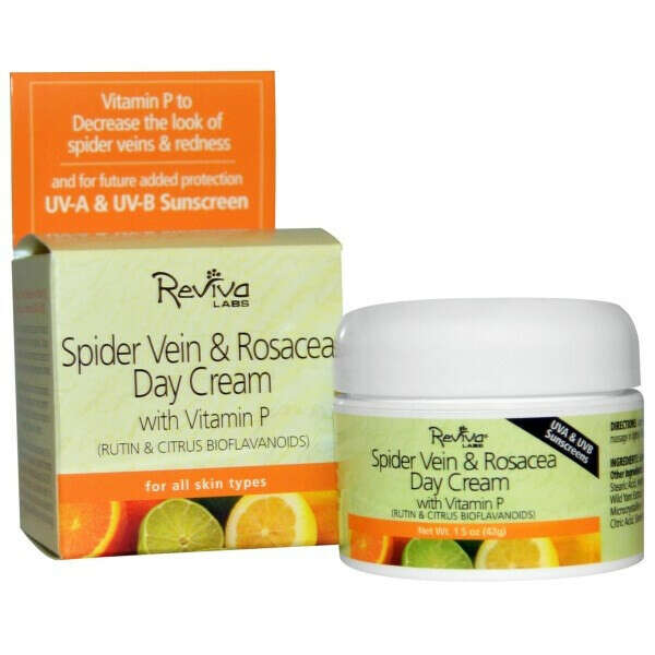 Reviva Labs, Spider Vein & Rosacea Day Cream, with Vitamin P, 1.5 oz (42 g)