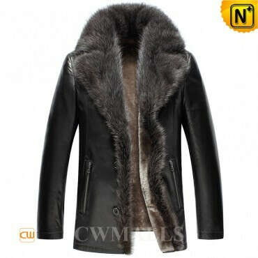 CWMALLS® Milwaukee Shearling Coat with Fur Trim CW857366