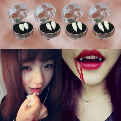 2Pcs/Set Dentures Zombie Vampire Teeth Ghost Devil Fangs Party Halloween Prop