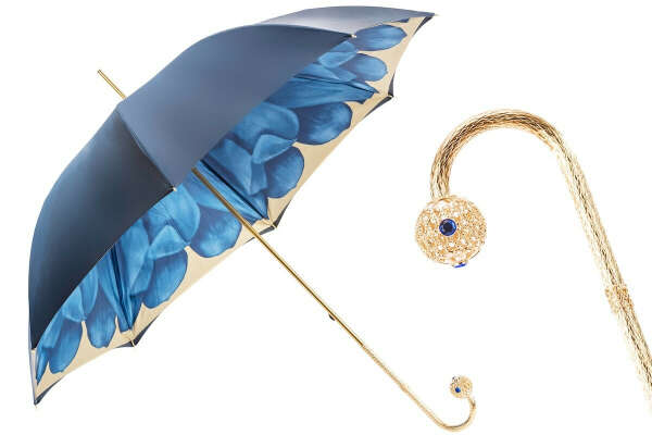189 21065-13 P17 - Luxury Blue Dahlia Umbrella, Double Cloth