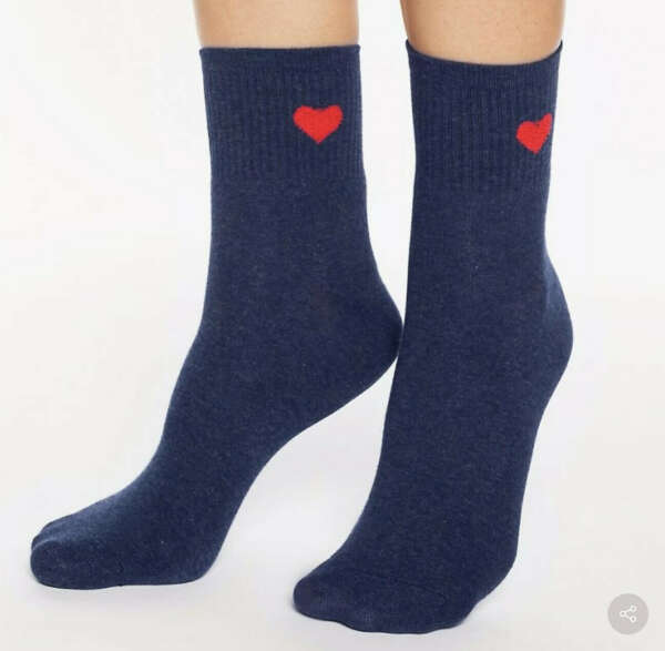 Unique Fabric — носки синие с сердечком