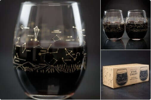 Summer & Winter Star Chart - Astronomy Wine Glasses by Cognitive Surplus