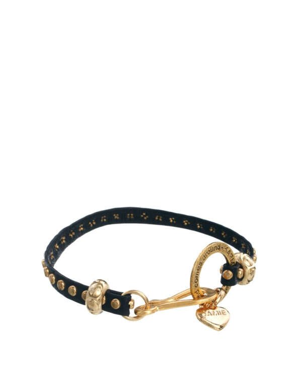 Jamie Jewellery Karma Leather Stud Bracelet