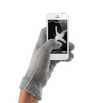 Перчатки для смартфона Touchscreen Natural серые S/M