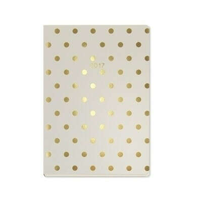 Go Stationery Еженедельник "Shimmer Midi Gold Polka" кремовый А5 2017