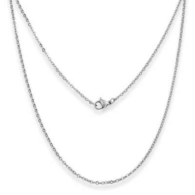 3mm Belcher Mens Necklace - Silver Chain Stainless Steel Jewellery (01) - mens neck chains UK
