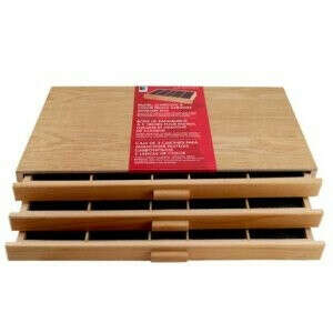 3 Drawer Wood Pastel Storage Box 15-3/4 x 9-1/2 x 3-1/2 inches