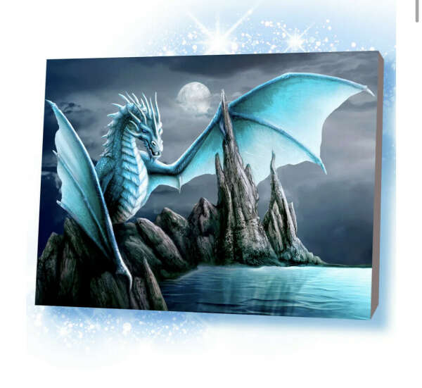 Алмазная мозаика с голубым драконом