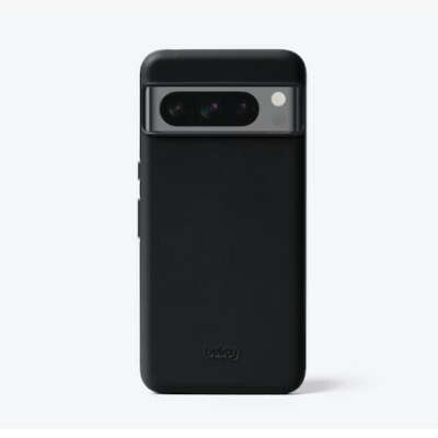 Pixel 8 Case | Slim Leather Pixel 8 Phone Cover | Black