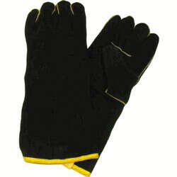 MAN-LAW Black Leather BBQ Gloves